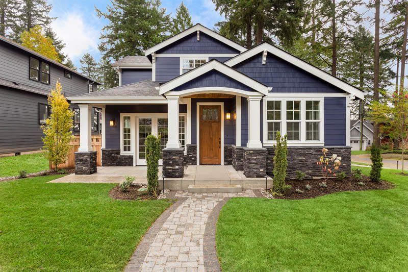 - Custom Exteriors, LLC - Custom Exteriors, LLC LP SmartSide siding color schemes featuring blue lap siding with while trim